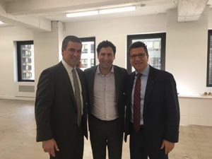 Shown (from left) are: Alan Wildes of Cushman and Wakefield; Silverstein;  and Howard Fiddle of CBRE