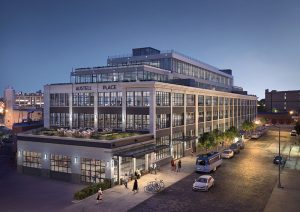 Austell Place, part of the revival of Sunnyside Queens and the repositioning and expansion of a 1910-era factory building to open office with extensive roof terraces for Normandy Real Estate Partners and Drake Street Partners.