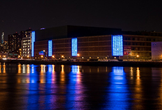 Blumenfeld Development Group and Brookfield Properties light East River Plaza blue to thank healthcare heroes