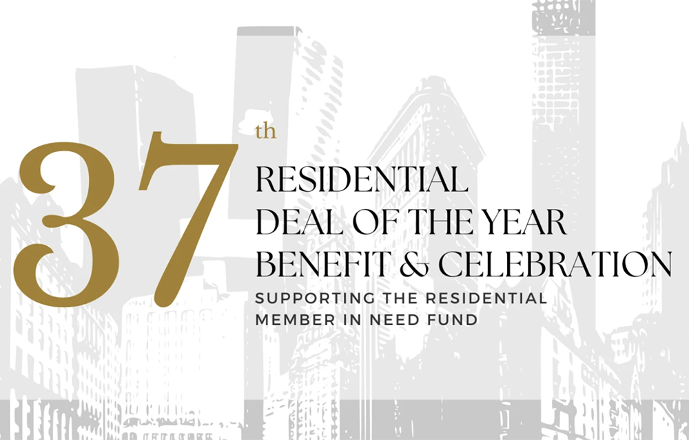 REBNY to honor residential real estate community at the 37th REBNY Residential Deal of the Year Benefit & Celebration on April 30, 2026