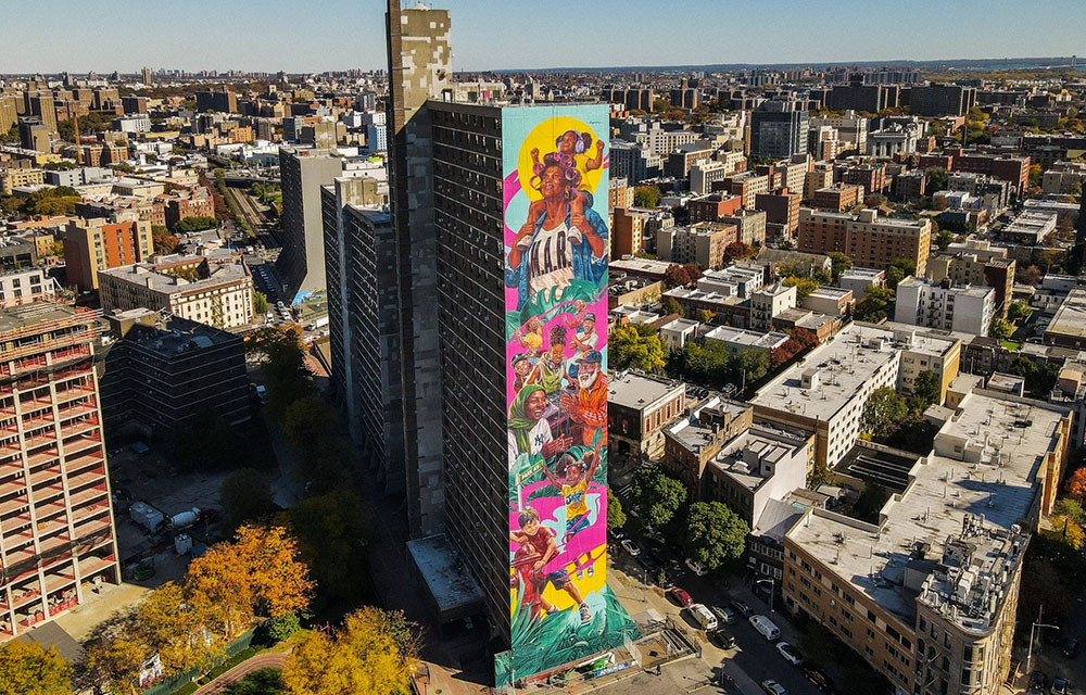 ArtBridge, M•A•C VIVA GLAM Fund, PHCF unveil tallest mural in U.S. at NYCHA’s Morrisania Air Rights