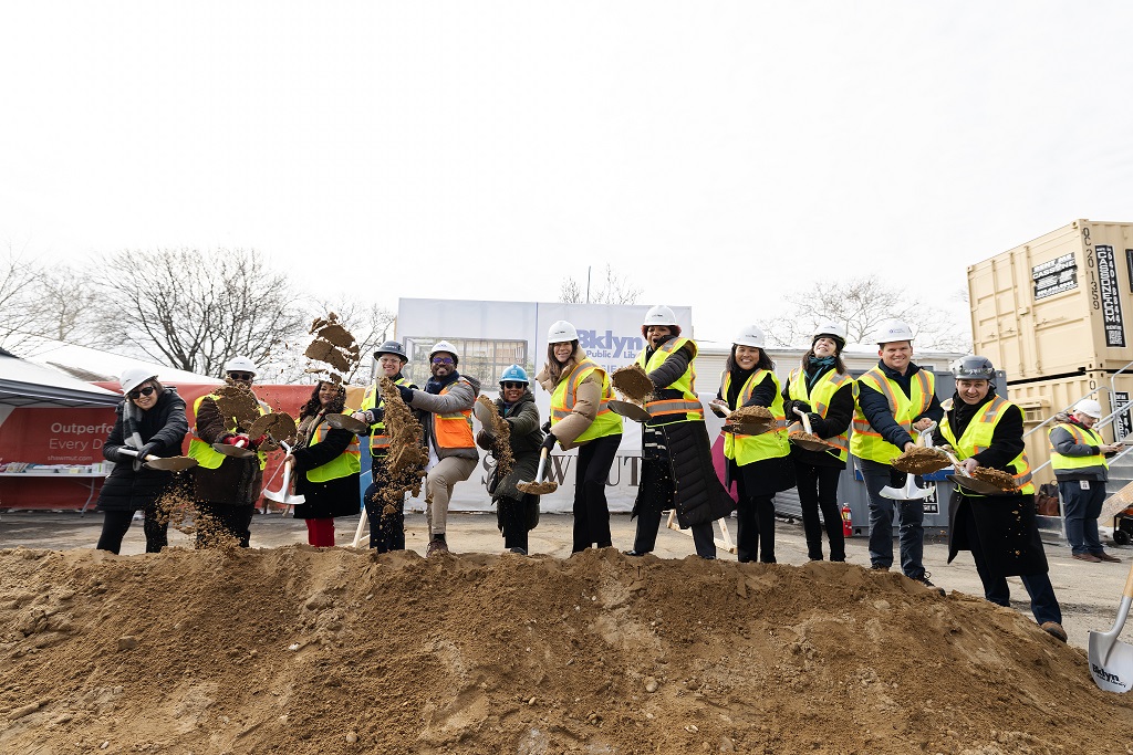 Shawmut Design and Construction and Brooklyn Public Library break ground on one of first public mass timber projects