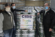 CIBS donates 16,000 bottles of water to healthcare workers