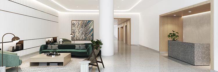 Charney Cos. and Tavros Holdings begin leasing at <br>177-unit The Dime, 23-story terra-cotta and glass tower