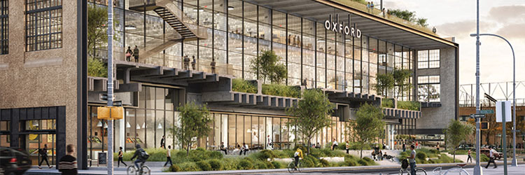 Oxford Properties raises final beam for St. John’s Terminal dev. with Turner Construction, Google, COOKFOX Architects