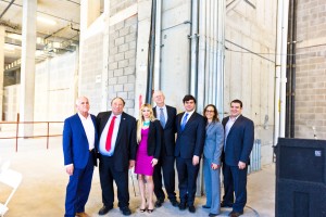 Shown (from left) are: John Catsimatidis, Jeff Winick, and the Red Apple Real Estate Development team, John Catsimatdis, Jr., Andrea Catsimatidis, Bob Zorn, Maria Rosenfeld and Ralph Zirinsky.