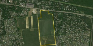 Aerial of 60-acre solar farm site - Shoreham, NY