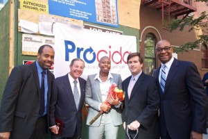 Shown (from left) are: Robert Horsford, APEX Construction; William “Billy” Procida, Procida Funding; Alexis McSween, Bottomline Construction; Kevin Kollar, ConnectOne Bank and Lee Brathwaite, CEO, APEX Construction.