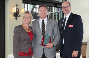 Shown (from left) are: Jen Aiple, BOMA; Gary Marchiori, EnergyMark and John Greene, BOMA president.