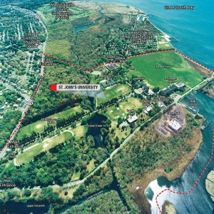 Aerial of St. John's University - Oakdale, NY