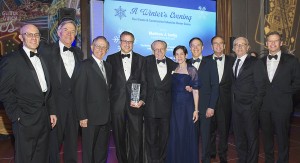 Shown (from left) are: Alan Riffkin, Richard Schierburg, Leonard Boxer, Matthew Lustig, Larry Silverstein, Wendy Siegel, Robert Ivanhoe, Michael Salem, James Kuhn and Ric Clark.