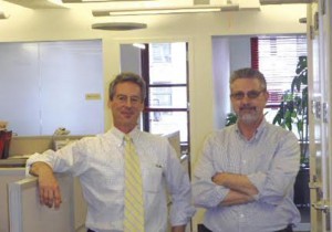 Shown (from left) are: Schleider and Martin Levine, CEO of Metropolitan Valuation Services.