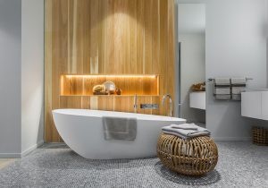 Master bathroom at 1 John Street - Brooklyn, NY