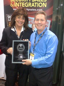 Horowitz accepting the Integrated Installation of the Year Award in 2012 from Security Sales & Integration. 