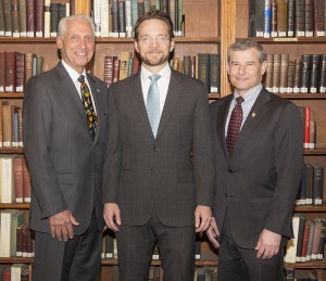 Shown (from left) are: IREM Industry Partner Richard Silver, president, American Pipe & Tank; Michael Chad Hoeppner; and IREM president Paul Gottsegen, CPM. Photo credit: Van Stolatis.