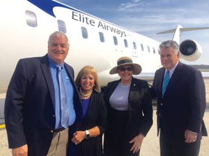 Shown (from left) are: Elite Airways president John Pearsall,  town supervisor Angie Carpenter, Zere Real Estate Services  president Marie Zere, and NYS congressman Peter King.