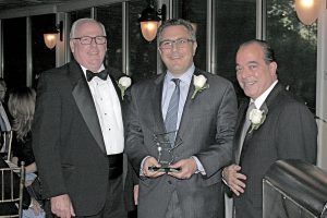 Shown (from left) are: BOMA Westchester president William Bassett; Gottlieb; and former BOMA Westchester president Anthony Lifrieri, who served as program emcee.