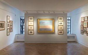 (Current installation of etchings by Hermann Struck at Nathan A. Bernstein & Co.)