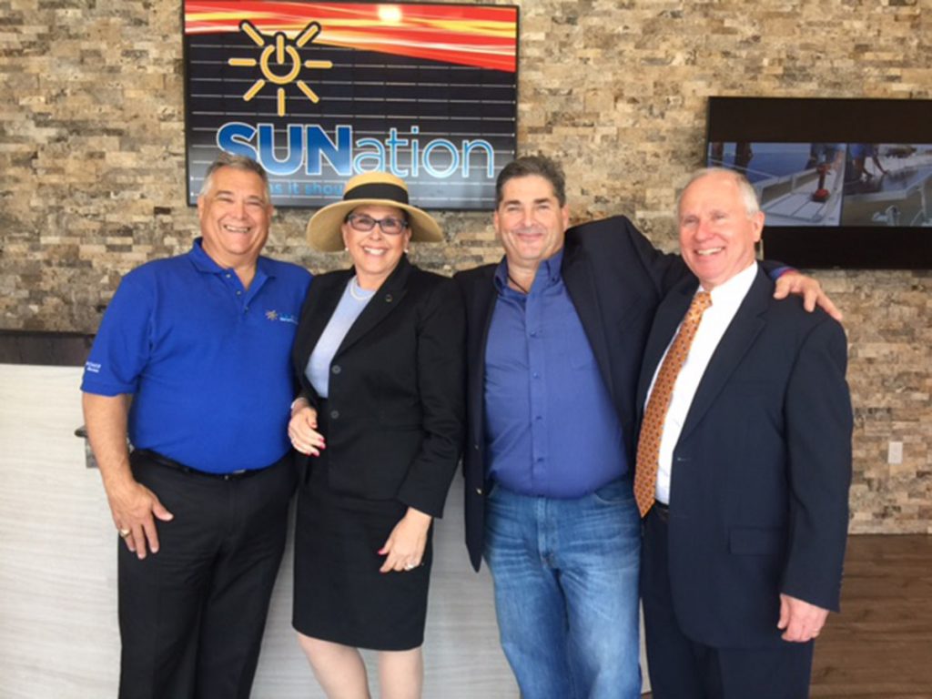 Shown (from left) are: Mike Bailis and Scott Maskin, principals Sunation; Marie Zere, Zere Real Estate Services;  and John Solensky, Empire National Bank.