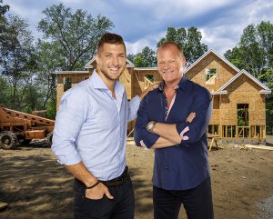 HOME FREE: L-R: Former NFL player, Heisman Trophy winner and sports analyst Tim Tebow and co-host professional contractor Mike Holmes. 