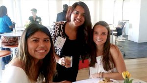 Shown (from left) are: Silvia Soto, Student; Kinshuk Sharma, Student, Columbia (Construction Management); and Kristina Tougas, student, Columbia (Architecture).