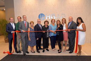 Shown (from left) are: Gary Connolly; MLS director: Eric Kelly of William A. Kelly & Co in Katonah; White Plains mayor Thomas Roach; Ann Garti, HGAR COO, HGAR Goshen office; Richard Haggerty, HGAR CEO; congresswoman Nita Lowey; Renee Zurlo, HGMLS president (BHG Rand Central Valley); Marcene Hedayati, HGAR president (William Raveis Legends, Tarrytown, Irvington) ; Julia Lindh, MKDA; George Orors, chief of staff for Westchester County executive Rob Astorino; and Vicky Gonzalez, HGAR controller.