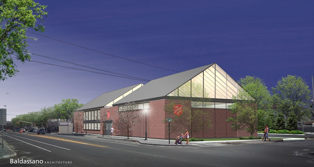 Rendering of the Salvation Army redevelopment project on Prospect Avenue - New Cassel, NY