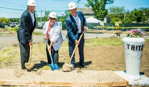 Shown (from left) are: Bob Coughlan, TRITEC principal; Margot Garant, mayor of Port Jefferson Village; and Jim Coughlan,TRITEC principal. 