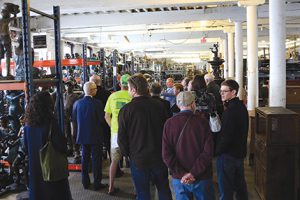 Event attendees touring the facilities in the Carpet Mills Arts District - Yonkers, NY