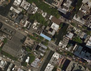 Aerial, development site at 140 Lexington Avenue - Manhattan, NY