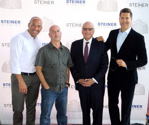 Shown (from left) are: John Gomes, Douglas Elliman; Doug Steiner, chairman, Steiner NYC; Howard Lorber, chairman, Douglas Elliman; and Fredrik Eklund, Douglas Elliman.