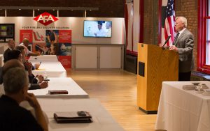 Von Essen addressing Fire & Safety Summit attendees.