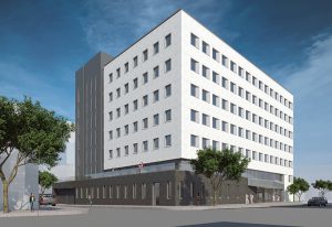 A rendering of the new Medical Arts Building at Maimonides Medical Center that will bring multispecialty practices under one roof.