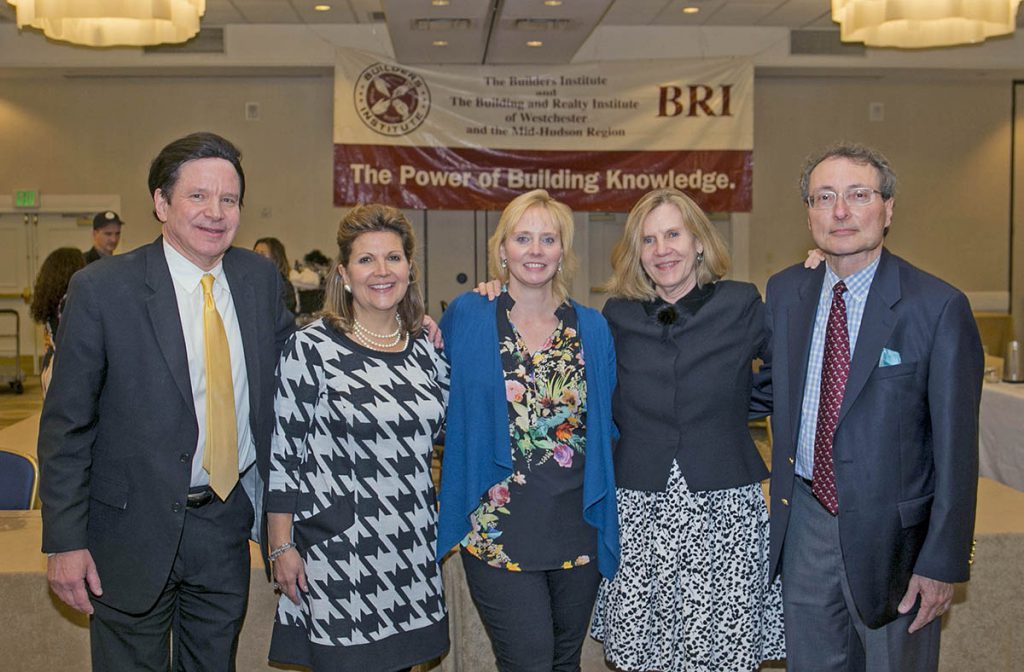 Shown (from left) are: Jeff Hanley, associate executive director; Jane Gill, controller; Margie Telesco, office manager; Margaret Collins, director of membership and communications; and Albert Annunziata, executive director of the Building and Realty Institute of Westchester & the Mid-Hudson Region.