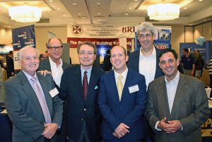 Shown (from left) are: . Left to right: Peter F. Gaito, Architect, Peter F Gaito + Associates; John Fry, Vice President, Sullivan Architecture; Albert Annunziata, Executive Director, Building and Realty Institute of Westchester & the Mid-Hudson Region; Peter Gaito Jr, Architect, Peter F Gaito + Associates; Gregg C. DeAngelis, Architect, DeAngelis Architectural Services, LLC; Eric Abraham, President, Comstock Residential Contracting.