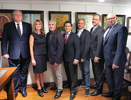 Shown (from left) are: Witold Karwowski, PABC director of the board and president of Arteco & Design Restoration; Julia Hoagland, licensed associate real estate broker at Compass; Jeff Berman, associate broker at Redwood Property Group; Peter Wilk, president of Wilk Marketing Communications; Bolek Ryzinski, AIA, president of ABR Builders; Jaroslaw Filip, CEO of ICCS SA, Switzerland; and Sylwester Andrzej Oldak chairman of the board of SAO Capital.