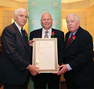 Shown (from left) are: EIIC board chairman, Brian O’Dwyer; Steamfitters Local 638 business agent-at-large, Robert Bartels; and EIC executive board member and event chair, James Lombard