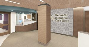 Rendering, reception area at Sisters Hospital’s Neonatal Intensive Care Unit - Buffalo, NY